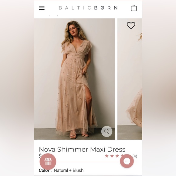 Baltic Born Dresses & Skirts - Baltic Born Nova Shimmer Maxi Dress, Natural + Blush size Medium, new & tags on